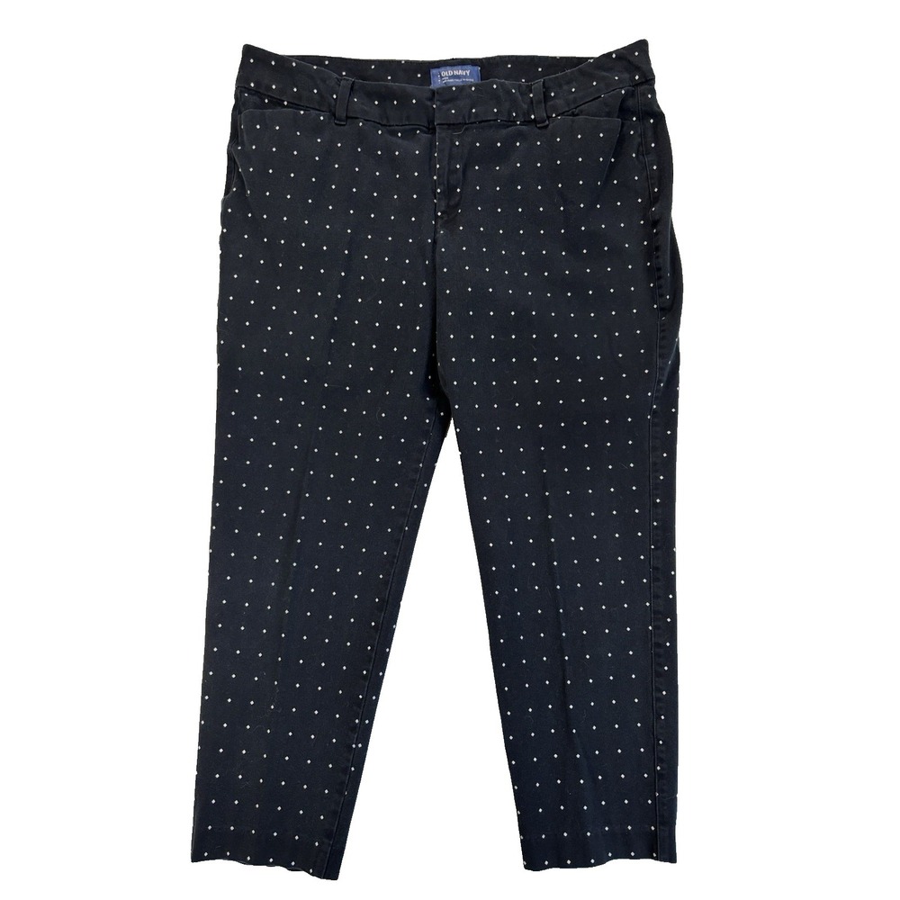 Old Navy Women's 14 Blue‎ Cropped Pixie Twill Pant Preppy Academia Spring Resort